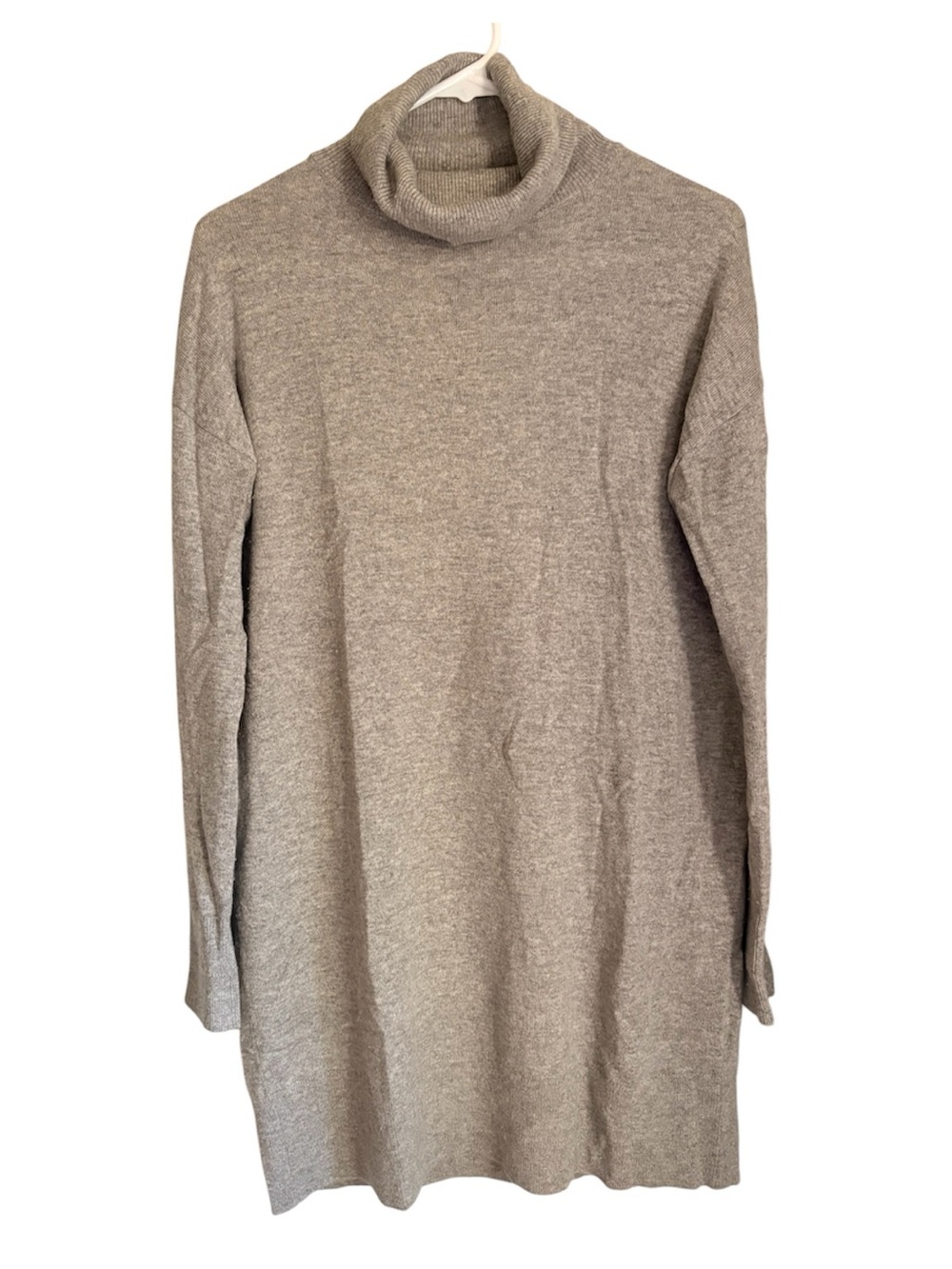 Everlane Cashmere Mini Sweater Dress Turtleneck Heathered Gray Cozy Size S